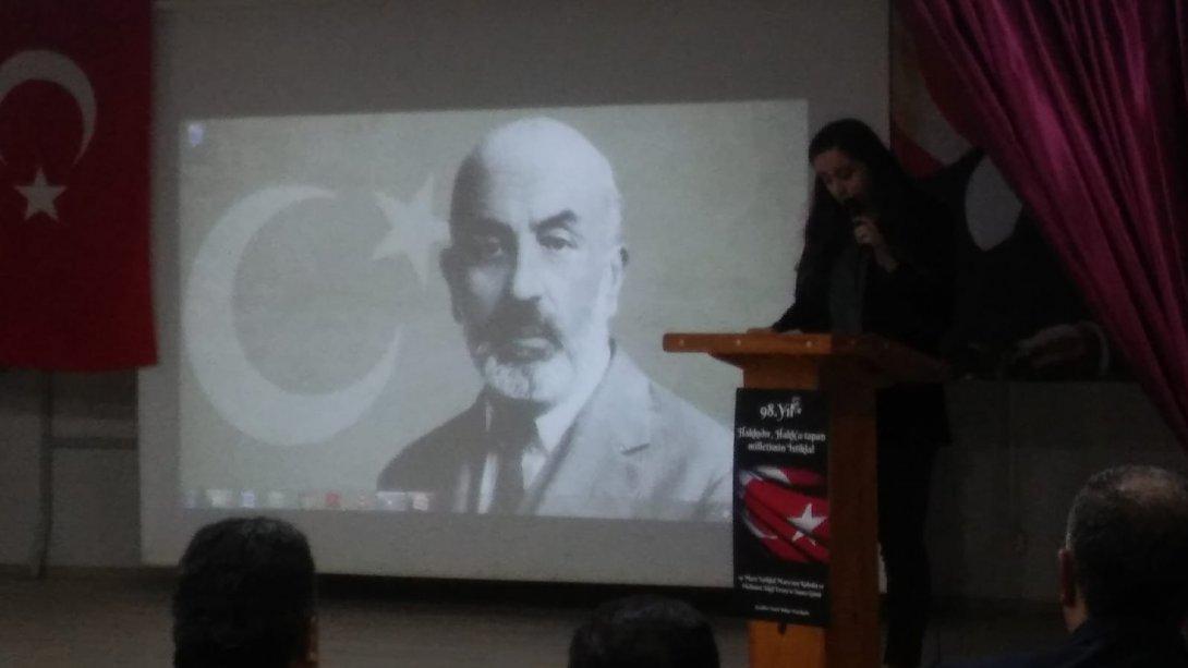 12 Mart İstiklal Marşı´nın Kabulü ve Mehmet Akif Ersoy´u Anma Programı düzenlendi